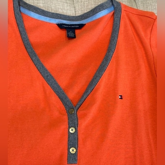 Tommy Hilfiger Orange V-Neck Polo T-Shirt Dress - Size Medium / Good Condition - Picture 10 of 10